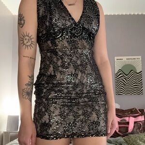 Windsor Black Sequin Mini Dress
